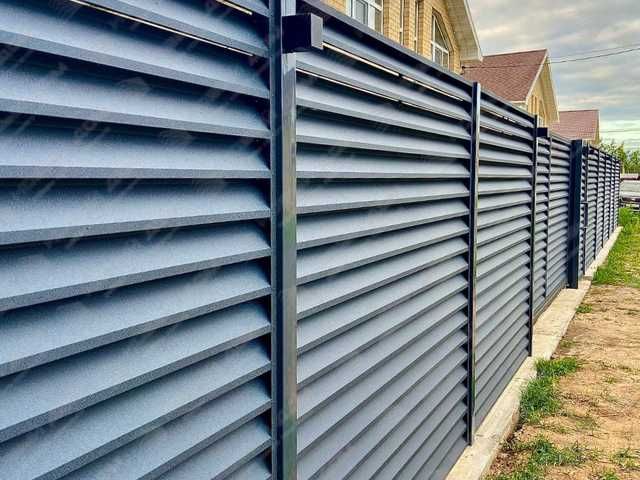 Забор жалюзи металлический