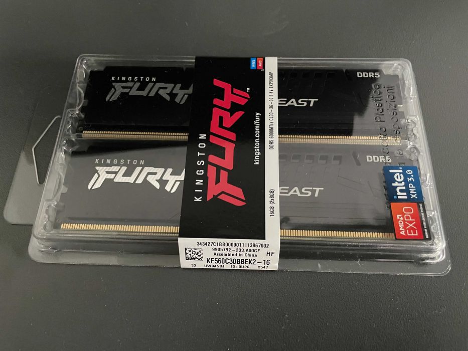 Рам памет Kingston Fury Beast 16GB DDR5 6000 CL30
