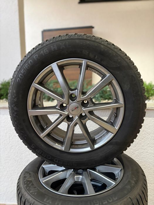 Set 4 jante aluminiu 5x108 Platin Ford Focus 3 4 R16 cu anvelope de iarna