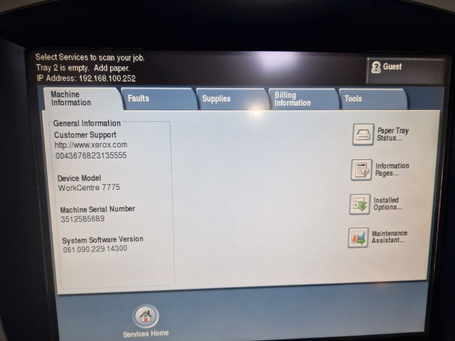 Vând imprimanta xerox wc 7755 laser color Workcenter, 
- imprimare col