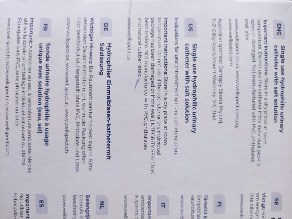 30 bucati Cateter / Sonda urinara cu gel 40cm de unica folosita