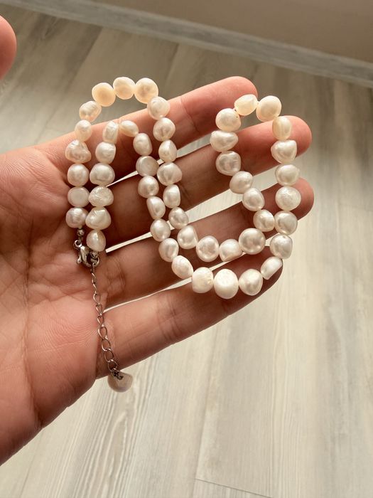 Перлено колие чокър 36см