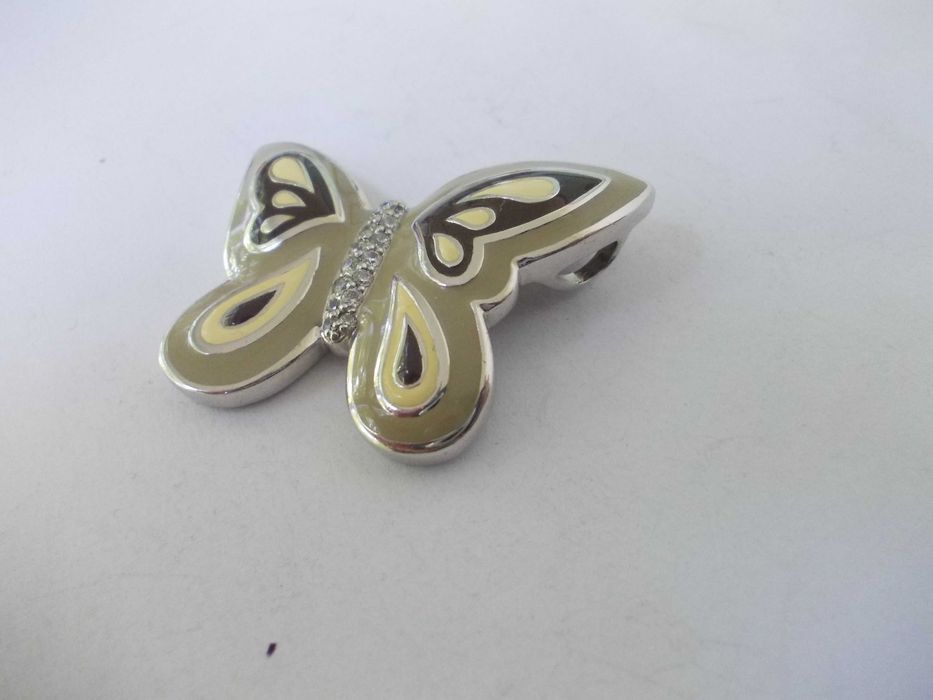 Medalion pandantiv vechi din argint cu pietre fluture