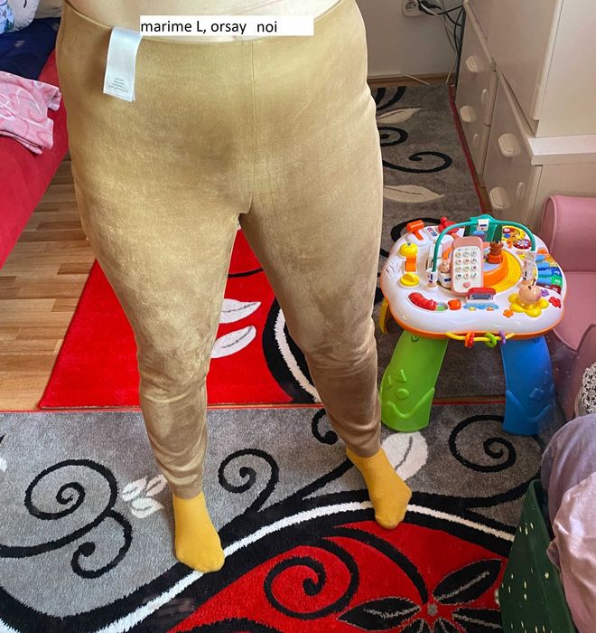 Pantaloni casual femei marime L catifelati Orsay noi