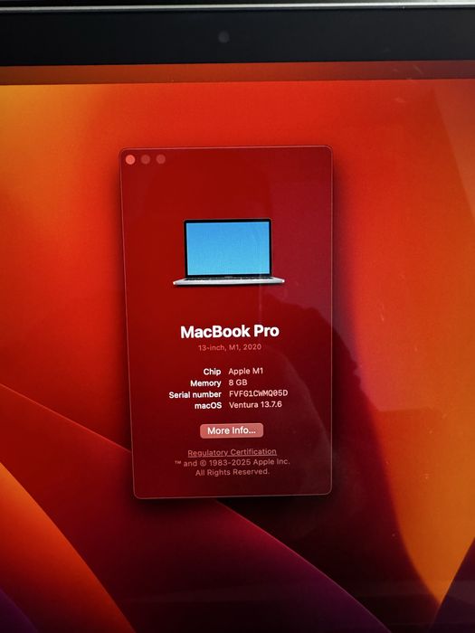 Apple MacBook Pro 13 M1 8GB Ram 256GB SSD Space Gray