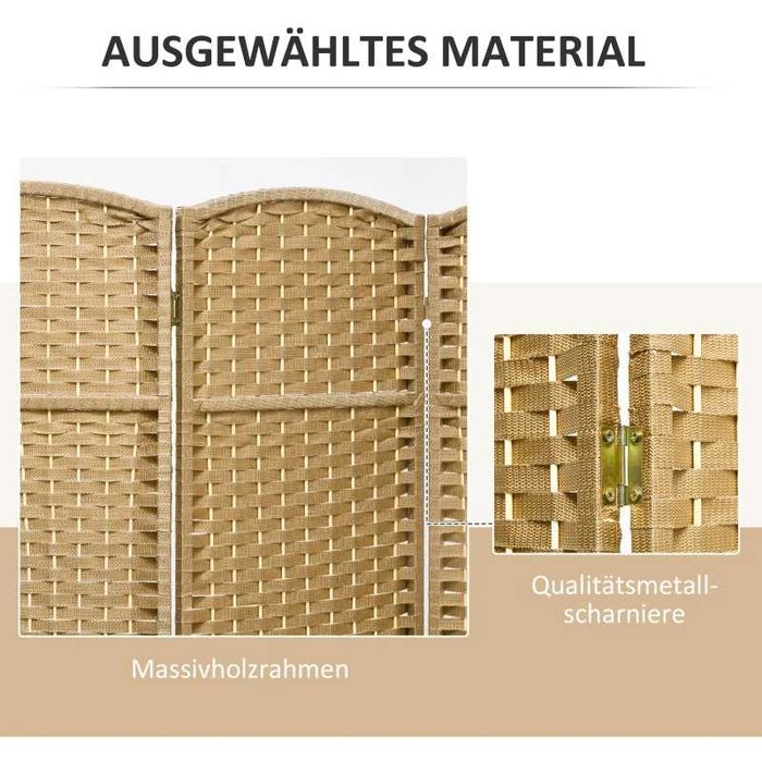 HOMCOM 4-частичен разделител за стая, сгъваем параван за поверителност