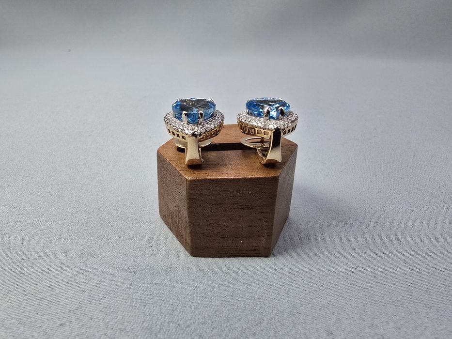 ‼️ Дамски Златни Обеци с Swiss Blue Topaz ‼️ - Заложна къща Бургас Галерия 65
