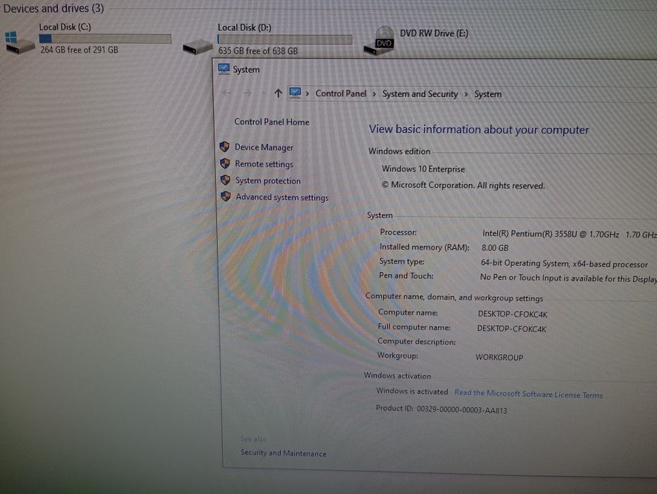Lenovo All in One 21.5"