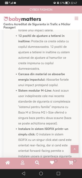 Scaun auto pentru copii Cybex Gold Sirona M2 i-Size 0-18 kg + Baza M2