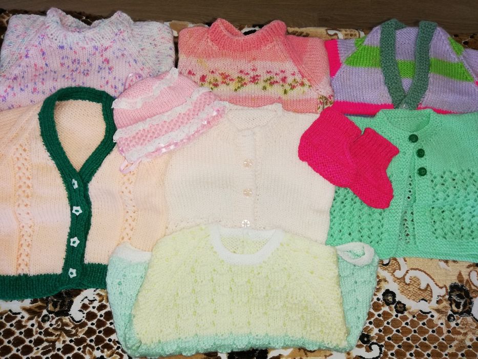 Lot haine crosetate fetita 1-3 luni