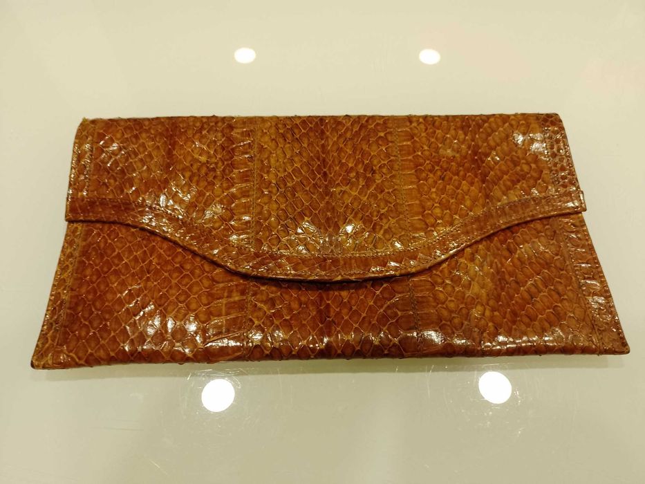 Geanta plic Vintage, eleganta, piele naturala de reptila, rara