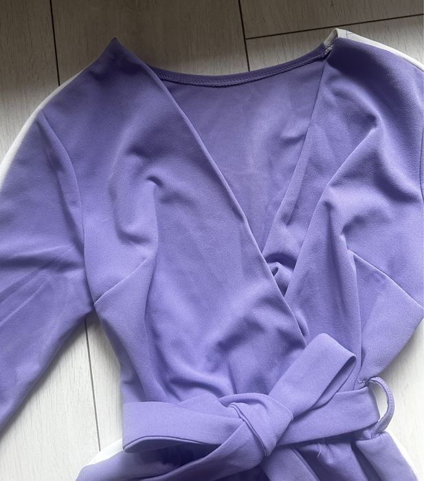 Дамски лилав дълъг гащеризон