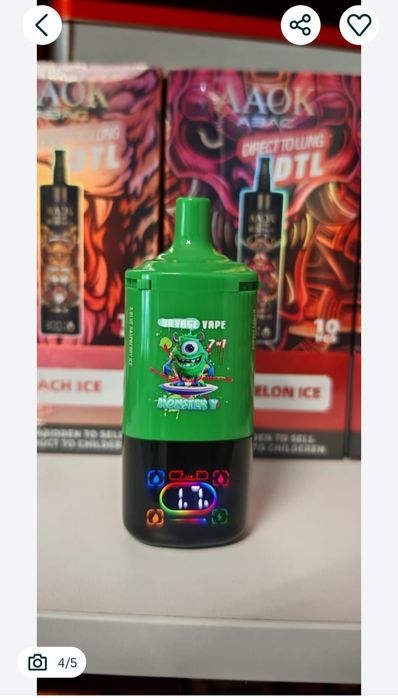 Pachet 2 Bucati Vape 80.000 Puffs 7 Arome Reincarcabil Display