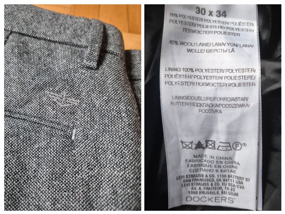 Pantaloni iarnă Dockers San Francisco Khaki, Lână, Bărbați - 30x34