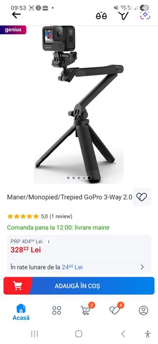 Maner/Monopied/Trepied GoPro 3-Way 2.0