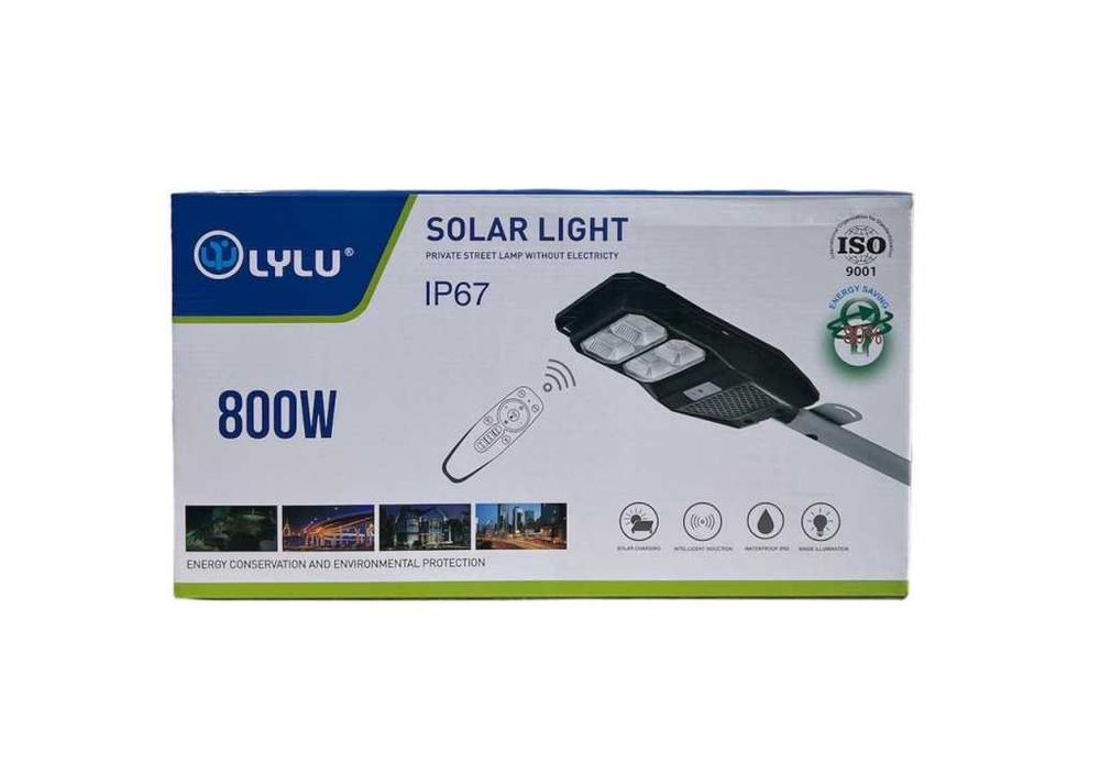 Соларна LED улична лампа с дистанционно IP67 320 LED и сензор за движение
