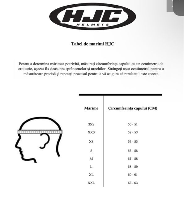 Casca moto HJC C10 White XXS – Noua, nepurtata, cu bon si cutie. Bandana cadou