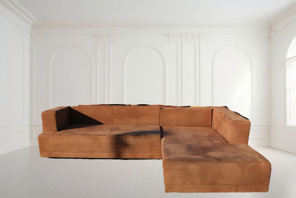 Colțar modern extensibil ~ Maro minimalist