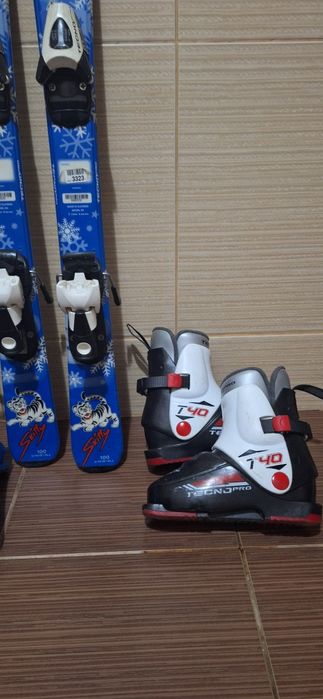 Set schiuri 100cm clapari ski, cascs