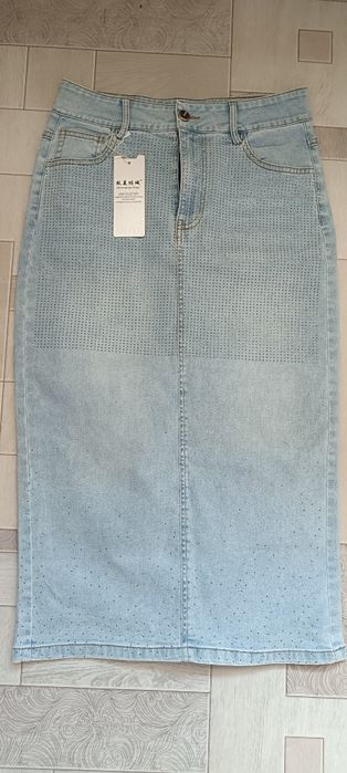 Юбка джинсовая со стразами