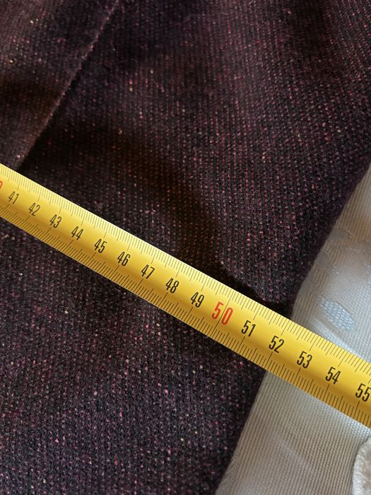 A.P.C., premium, 55% lână, pantaloni groși, texturați, vișiniu