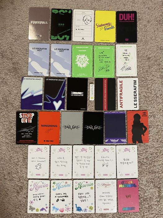 Txt, P1Harmony, Le seerafim, aespa, Idle, New jeans photocards / фотокартички