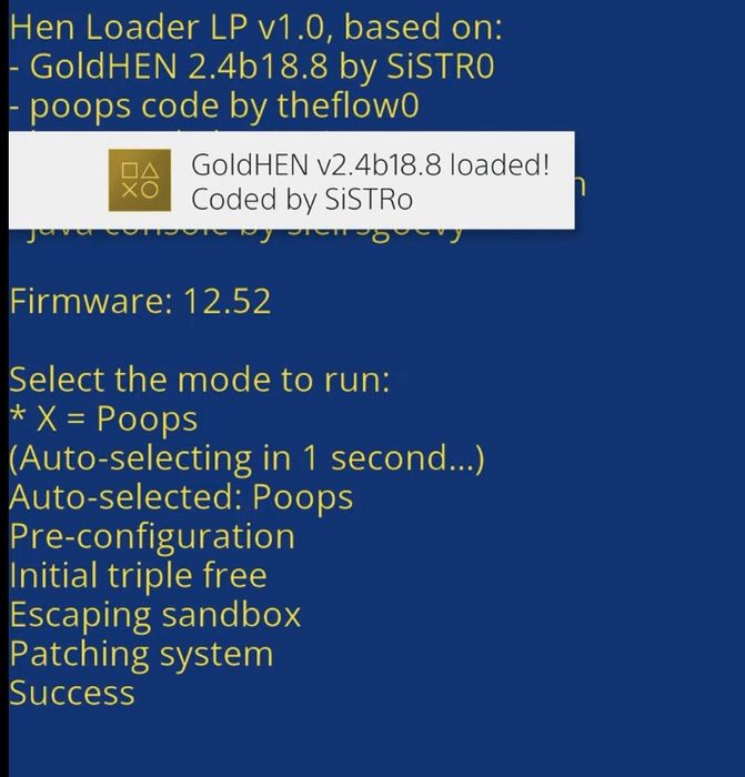 Jailbreak PS4 max fw 12.52