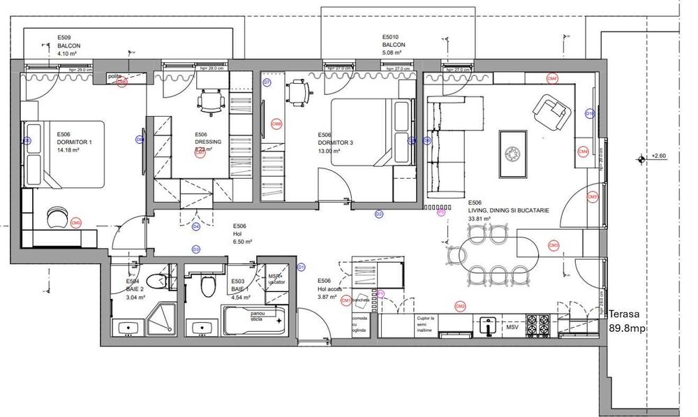 Penthouse MRS Smart 190 mp utili, terasă, parcare, MOBILAT si UTILAT