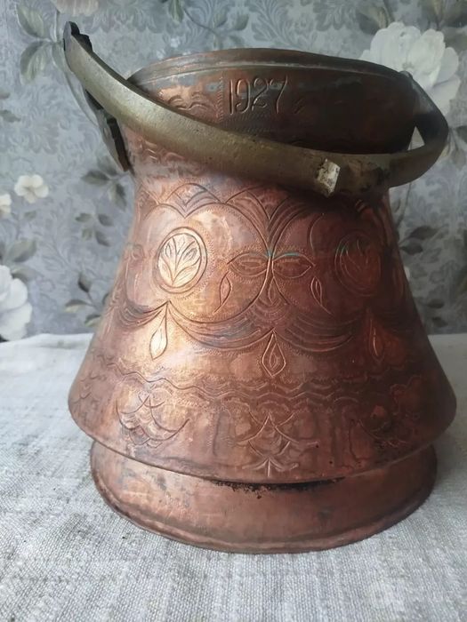 Медное ведро, старинное
