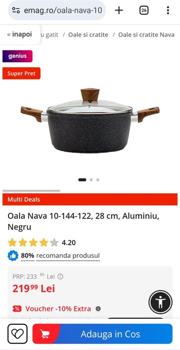 Oala noua Nava nature 28 cm .