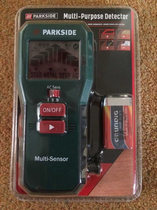 Detector multifuncțional cabluri, metale armaturi Parkside nou sigilat
