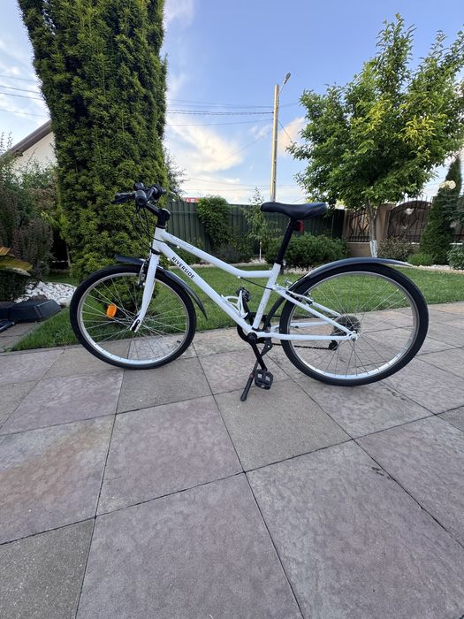Bicicletă polivalentă Riverside 100 24" alb copii 135-150 cm