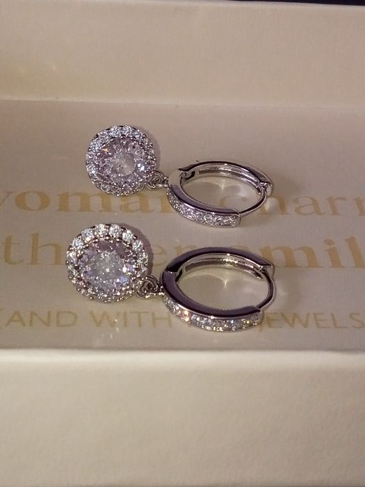 Cercei argint 925 cu moissanite