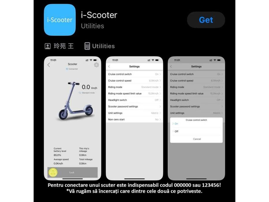 Trotinetă electrică SC01-03/26 viteză limitată la 25 kmh roți 8.5 inch