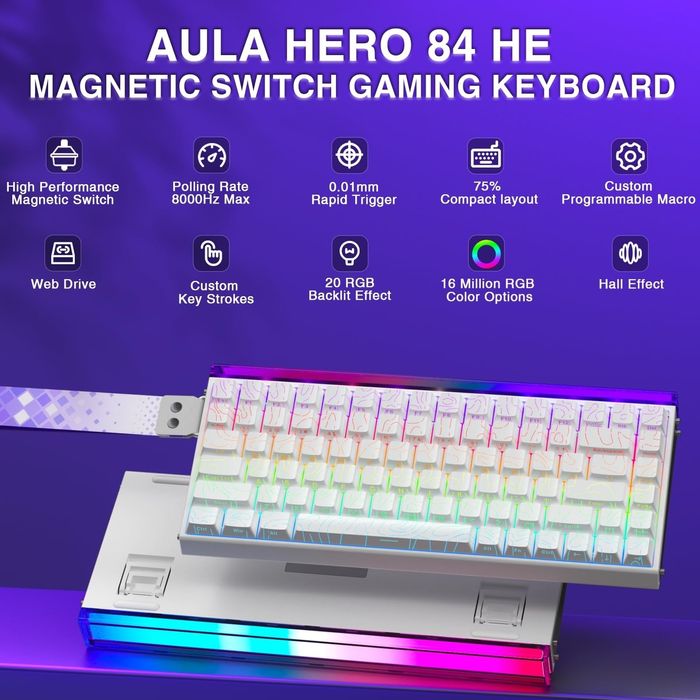 New Клавиатура AULA Hero 84 Magnetic switch