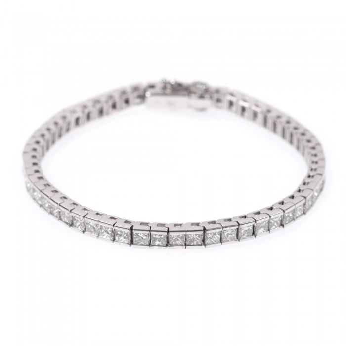 Brățară tennis din aur alb18k cu diamante naturale, 8.40 ct.