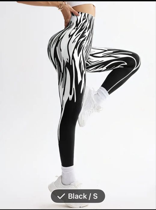 Colanti fara cusaturi negri cu model aripi de inger