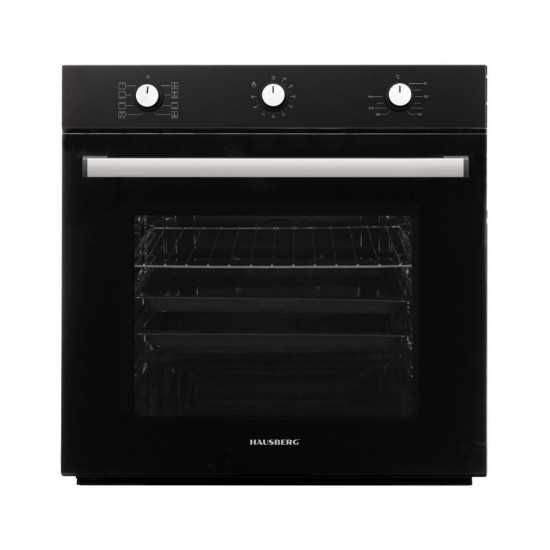 Фурна Hausberg HB-8053, за вграждане, 71L, Черен, Неръждаема стомана