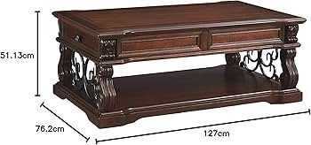 Masă cafea Signature Design by Ashley Alymere, cu blat rabatabil (lift top), culoarea maro rustic 5*