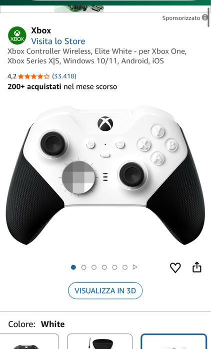 Controller Wireless MICROSOFT Xbox One Elite Series 2 Core, White