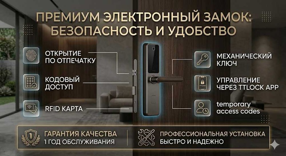 Электронный биометрический замок с отпечатком пальца и Wi-Fi