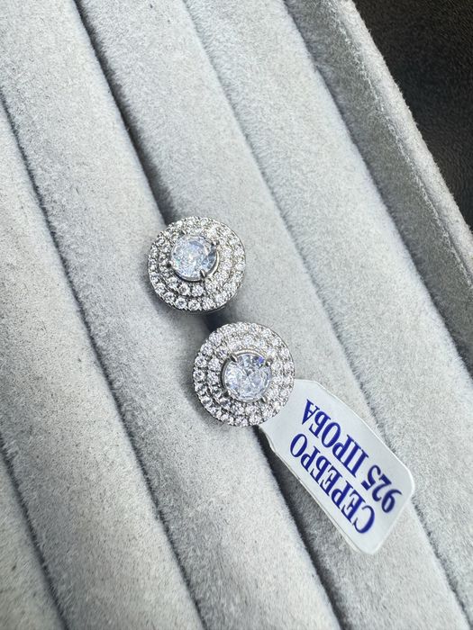 Гвоздики пуссеты серьги серебро