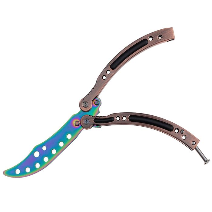 Briceag antrenament IdeallStore, Rainbow Madness, 24 cm, teaca inclusa