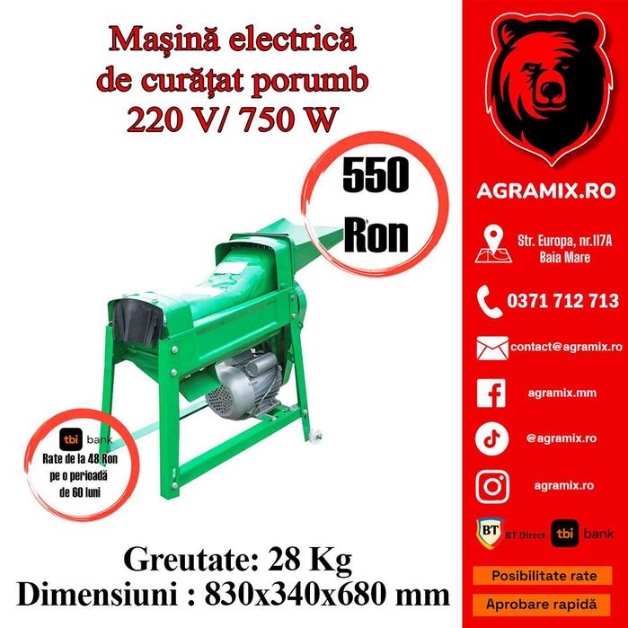 Batoza porumb desfacatoare malai moara cereale nou Agramix