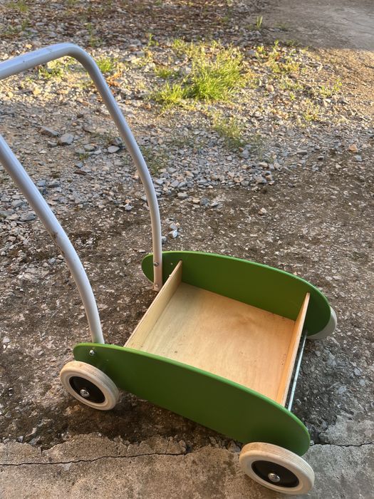 Дървена детска количка за играчки + подарък