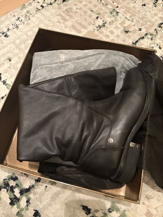 Сапоги зимние кожаные