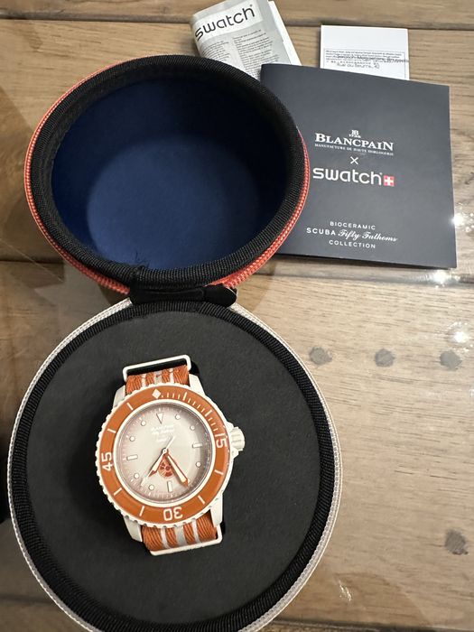 Ceas bioceramic Blancpain x Swatch Fifthy Fathoms Arctic Ocean