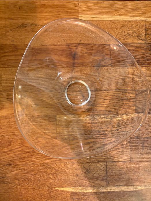 Bol / fructieră Murano sticlă transparentă, manual lucrată, rar