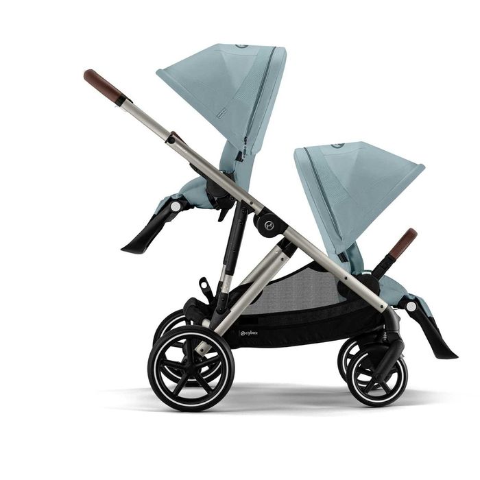 Нова Бебешка Детска Количка за Близнаци Cybex Gazelle S, 2 години Гаранция, 0-4г, 0-22кг, Синя или Кафява
