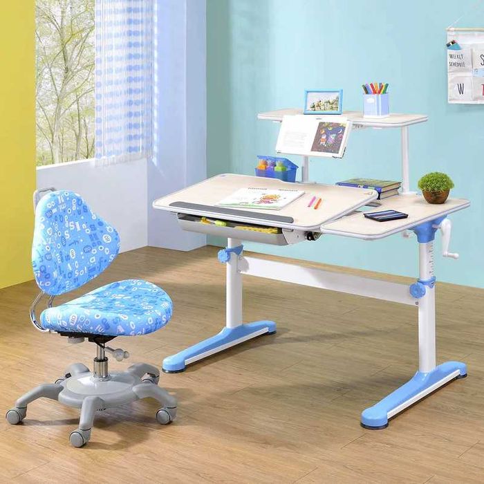 WISDOM Ansamblu birou ergonomic 1 sertar & Study Scaun birou ergonomic copii